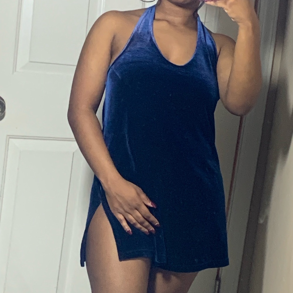 blue velvet halter